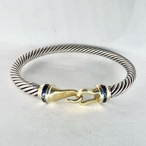 David Yurman 5mm Sapphire Buckle Bracelet with Gold